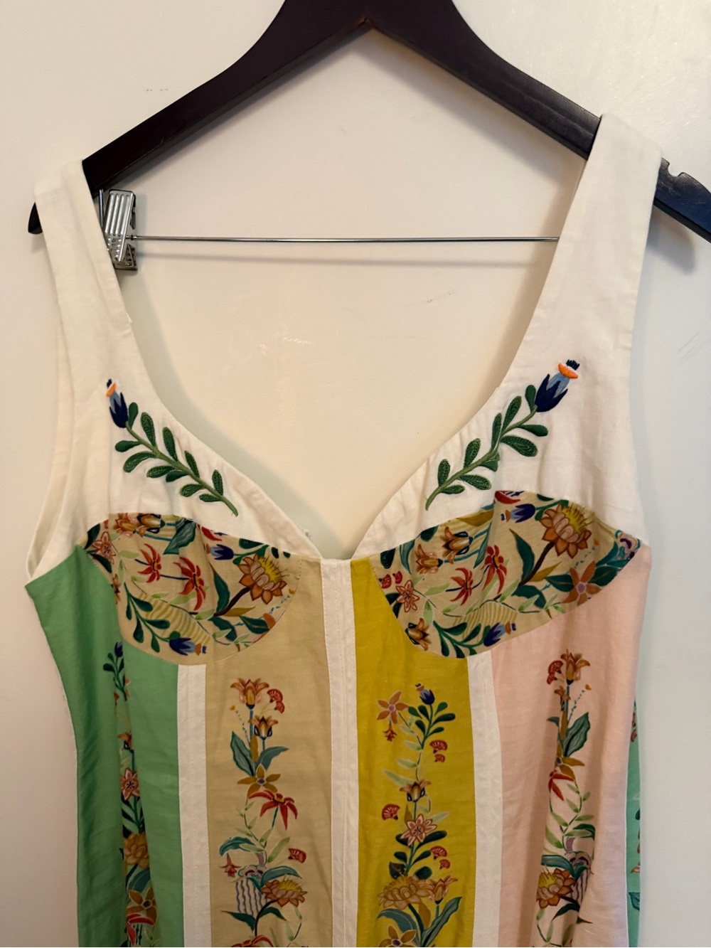 FARM Rio Pastel delicate Floral Stripes Maxi Dress - Picture 2 of 9